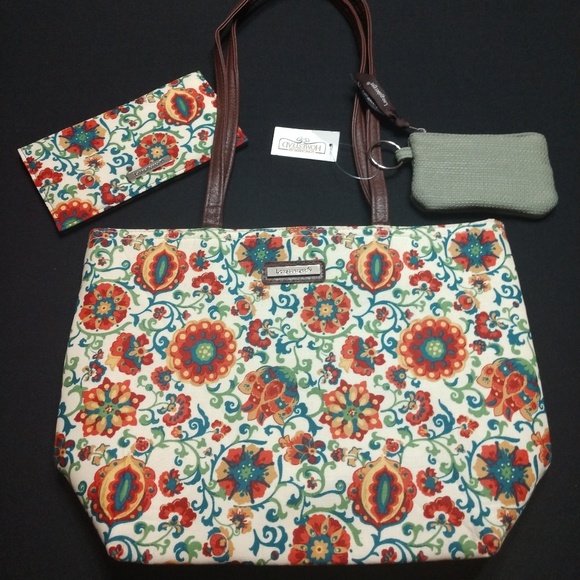 Longaberger Handbags - Longaberger Tote, Coin Case, Checkbook Cover